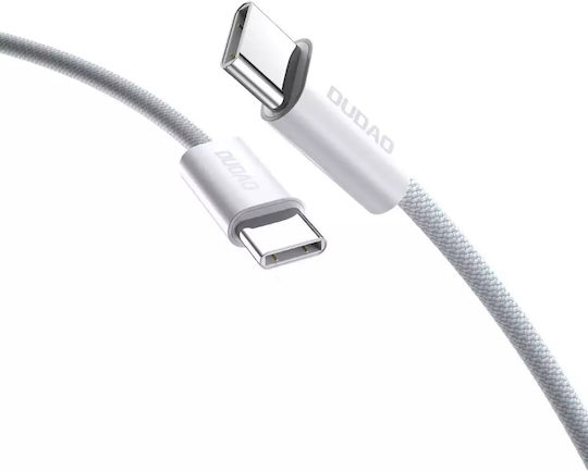Dudao Braided USB 2.0 Cable USB-C male - USB-C 60W PD Λευκό 2m