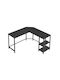 Corner Desk Wooden Black with Metal Legs 138x138x75cm
