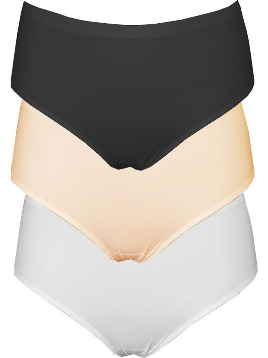 Γυναικεία Slip 3Pack χωρίς Ραφές WHITE-BLACK-BEIGE
