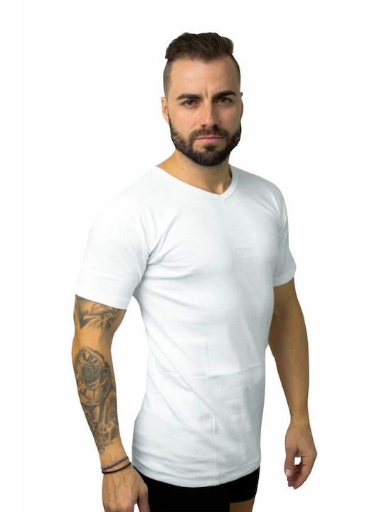 V Men's Undershirt Short-sleeved White