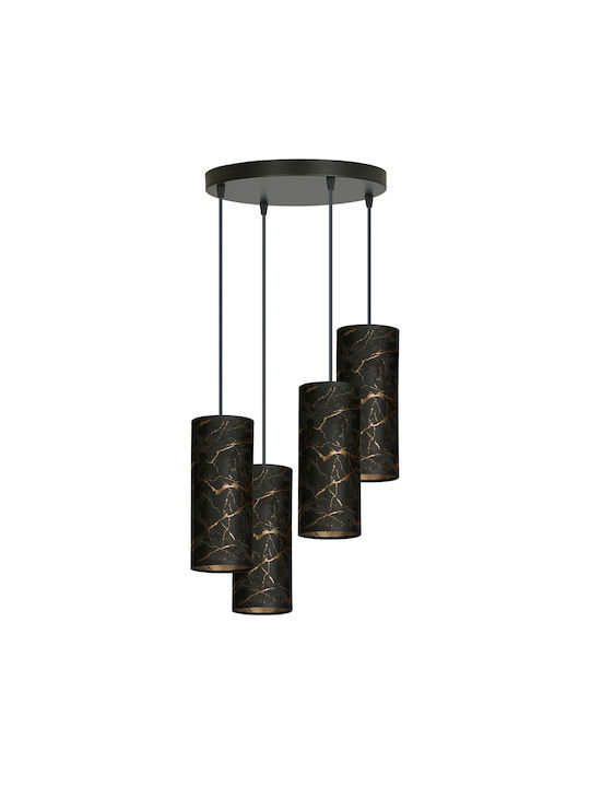 Emibig Pendant Chandelier for 4 Bulbs E27 Black