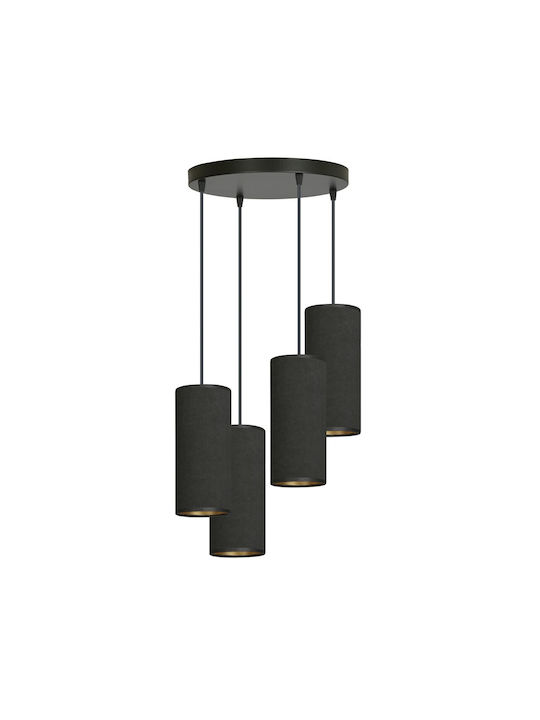 Emibig Pendant Chandelier for 4 Bulbs E27 Black