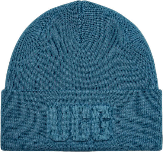 3D Graphic Logo Beanie Beanie Beanie Knitted in Blue color