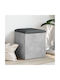 Stool For Living Room With Storage Space Wooden Gray 42x42x45cm