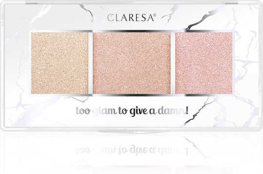 Claresa Too Glam To Give A Damn Палитра Хайлайтери 12 Златисто Блясък 12.5гр
