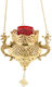 IconsGR Church Hanging Oil Lamp Metallic Gold plated Bronze 9688G