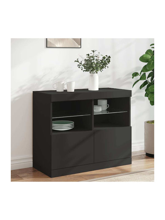 Sideboard Wooden Black 81x37x67cm