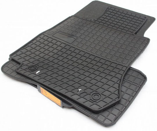 Refref Set of Front and Rear Mats 4pcs Tray Type for Mercedes-Benz EQC 2019+ Black