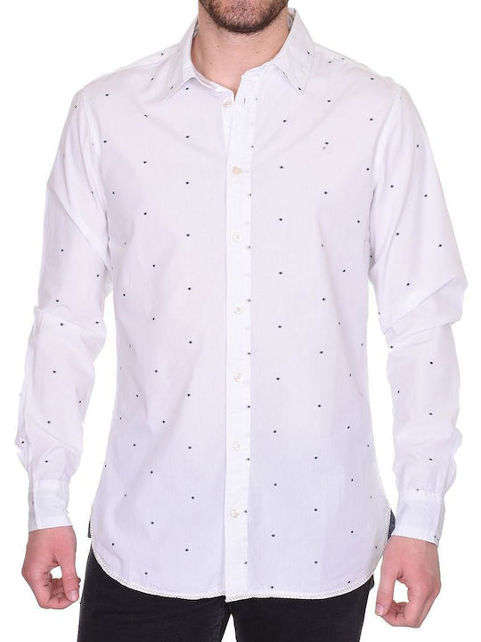 Funky Buddha Men's Shirt Long Sleeve White