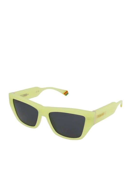 Polaroid Women's Sunglasses with Yellow Plastic Frame and Gray Polarized Lens PLD6210/S/X 40G/M9