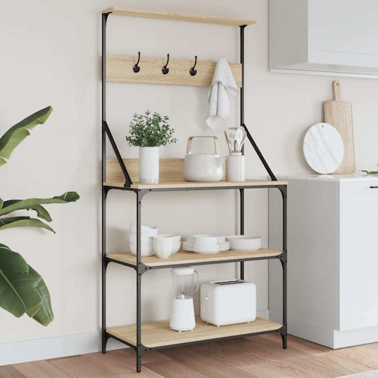 vidaXL Sonoma Ραφιέρα Κουζίνας Μεταλλική Μπλε 84x40.5x170cm