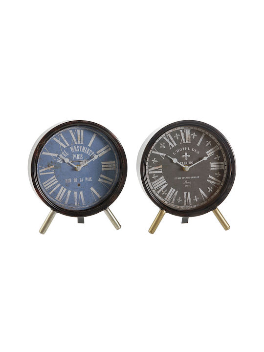 DKD Home Decor Tabletop Clock Blue-Black S3037786