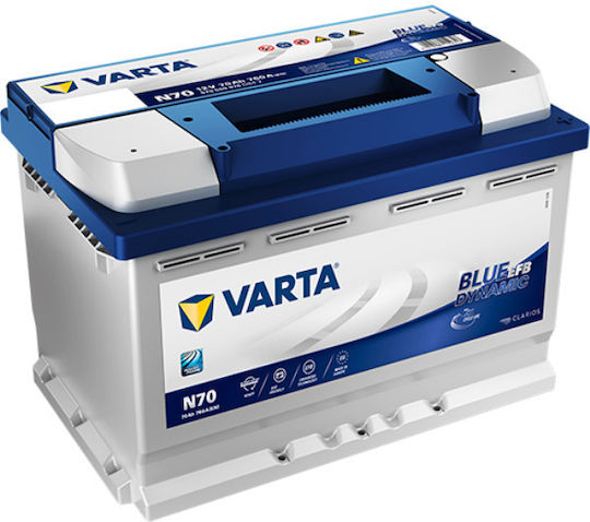 Varta Batterie Auto mit Kapazität 70Ah und CCA 760A
