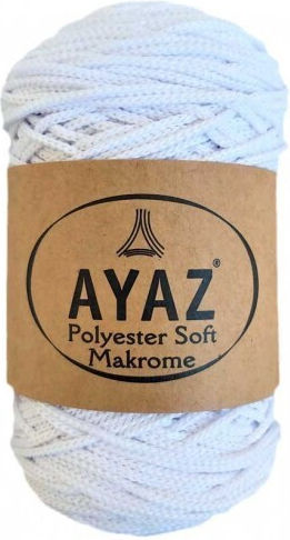 Ayaz Strickgarn für Taschen Makramee Mikropolyester Weiß 175m 250g AYAZ