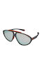 Polaroid Men's Sunglasses with Black Plastic Frame and Silver Polarized Mirror Lens PLD2151/S RIW/EX