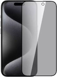 Vollflächig gehärtetes Glas Schwarz (iPhone 15 Pro)