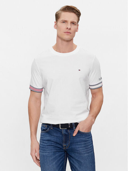 Tommy Hilfiger Flag Ανδρικό T-shirt Κοντομάνικο Λευκό