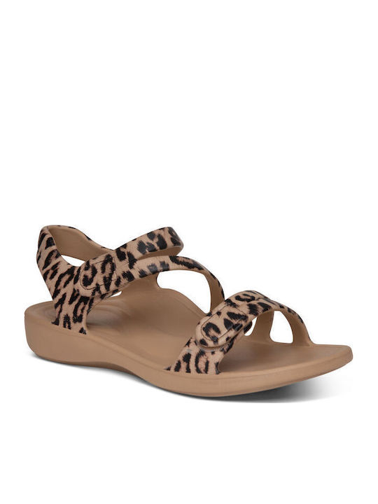 Women's Flat Sandals Sporty in Brown Color