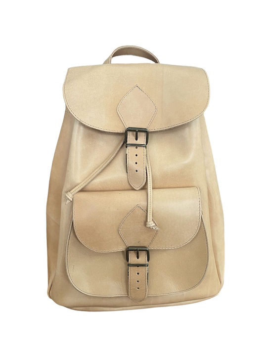 Bobags Leather Backpack Beige