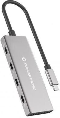 Conceptronic Хъб 4 Порта USB 3.2 с USB-C Връзка Сребрист