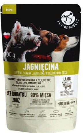 Pet Republic Pet Republic Υγρή Τροφή Σκύλου με Αρνί 100γρ.