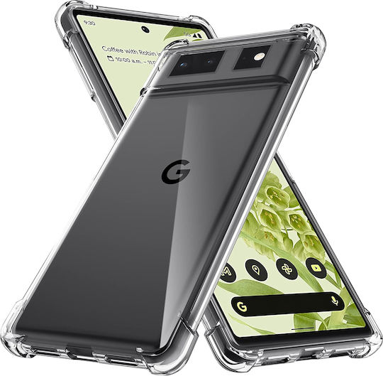 Techsuit Shockproof Clear Umschlag Rückseite Silikon mit Band Transparent (Google Pixel 6)