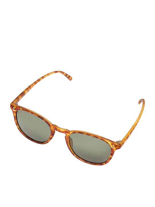 Urban Classics Arthur Unisex Sunglasses with Brown Tartaruga Plastic Frame and Green Lens TB3721-02580