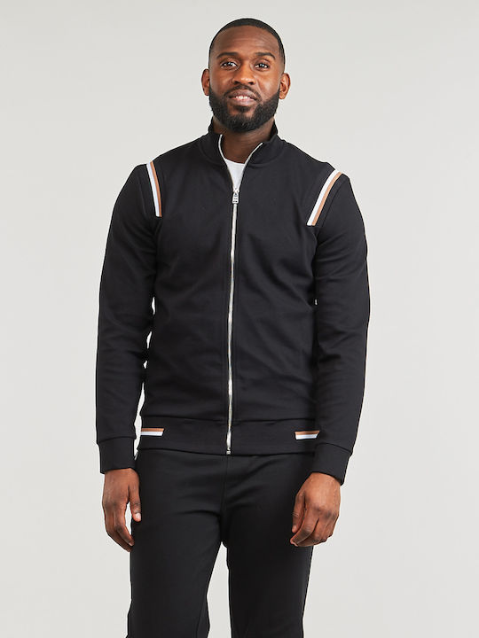Hugo Boss Jachetă cu fermoar pentru bărbați Neagră