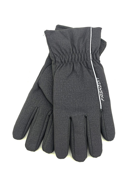 Gift-Me Men's Touch Gloves with Fur Gray