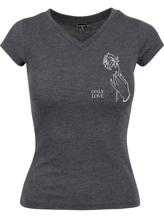 Mister Tee Damen Sportlich T-Shirt Charcoal