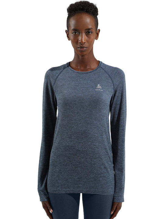 Odlo Running Seamless Γυναικεία Ισοθερμική Μακρυμάνικη Μπλούζα Μπλε
