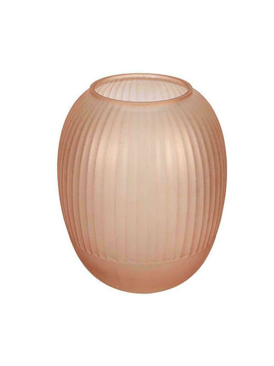 Decostar Διακοσμητικό Βάζο Γυάλινο Ροζ Φ21xΥ25cm