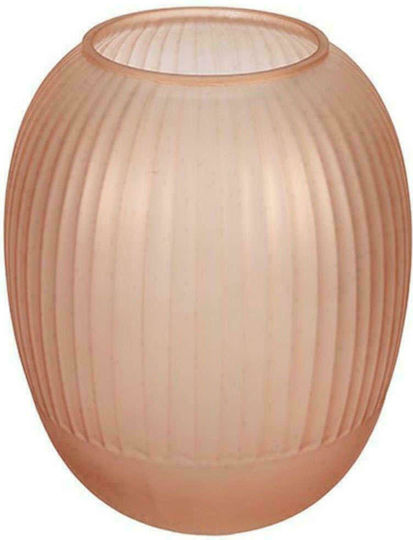 Decostar Βάζο Γυάλινο Ροζ Φ21xΥ25cm