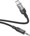 Hoco UPA27 Împletit USB 2.0 Cablu USB-C bărbătesc - 3,5 mm de sex masculin Negru 1.2m