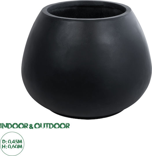 GloboStar Colombo Саксия Полиестер Черен 60x60x45εκ.