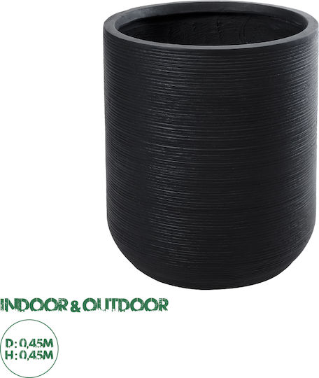 GloboStar Artificial Garden Damascus Саксия Полиестер Черен 45x45x45εκ.