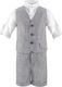 Sugar N Spice Boys Linen Baptism Suit Gray