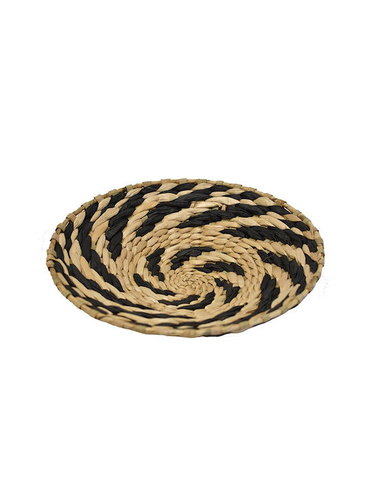 Decostar Wall Decor Handmade Black Wicker Plate 25x25cm