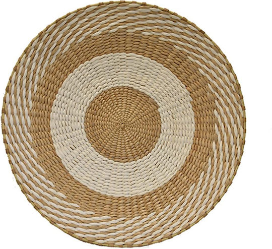 Decostar Wanddekoration Platte Weiß aus Korbweide Material 40x40cm