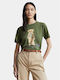 Ralph Lauren Bear Women's Athletic T-shirt Green