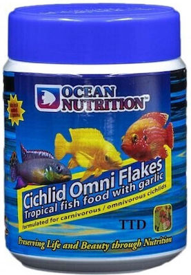 Ocean Nutrition Omni Garlic Cichlid Food Flakes with Spirulina 71gr