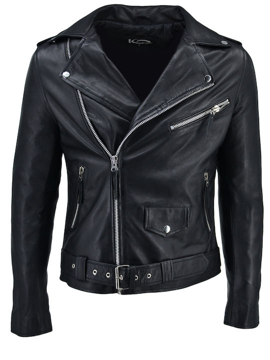 Δερμάτινα 100 Men's Winter Leather Jacket Black