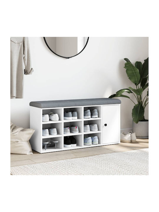 Mobilier de Intrare cu Dulap pentru Pantofi & Bancă Alb 102x32x50cm