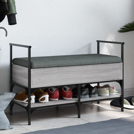 Entry Furniture with Shoe Rack & Bench Gray 85.5x42x57.5cm