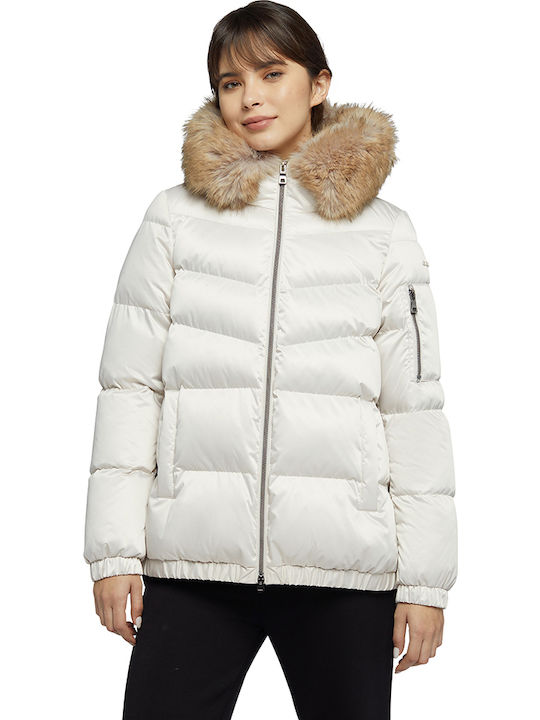 Kurz Damen Puffer Jacke für Winter Beige