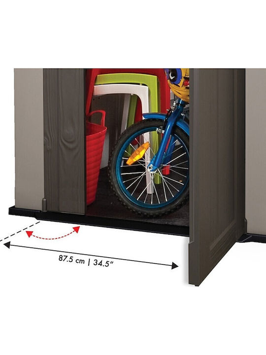 Plastic Depozit de grădină Factor cu ușă simplă M1.30xL1.89xH2.17m
