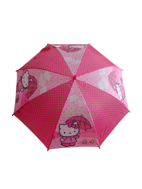 Chanos Umbrelă pentru copii Baston automată Hello Kitty Roz cu diametrul de 80cm.