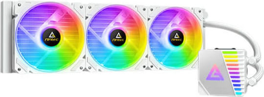 Antec Symphony 360 Water Cooling System AIO CPU with 3 120mm Fans and ARGB Lighting White