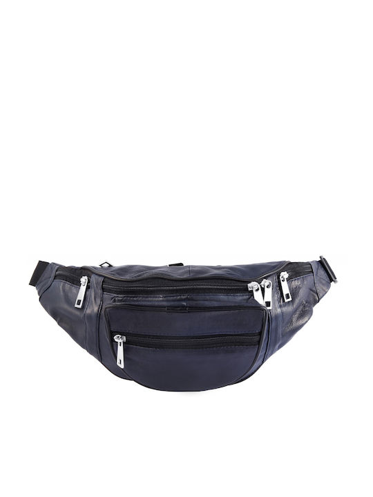Steinmeister Leather Waist Bag Blue