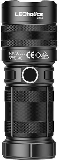 Ledholics Rechargeable Flashlight LED with Maximum Brightness 3200lm
